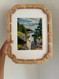 Acadia – Framed Giclee Print | 8×10 in 14×16 Rattan Frame