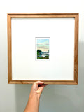 Hello Moon - Original Oil Painting on Paper, Oak Frame