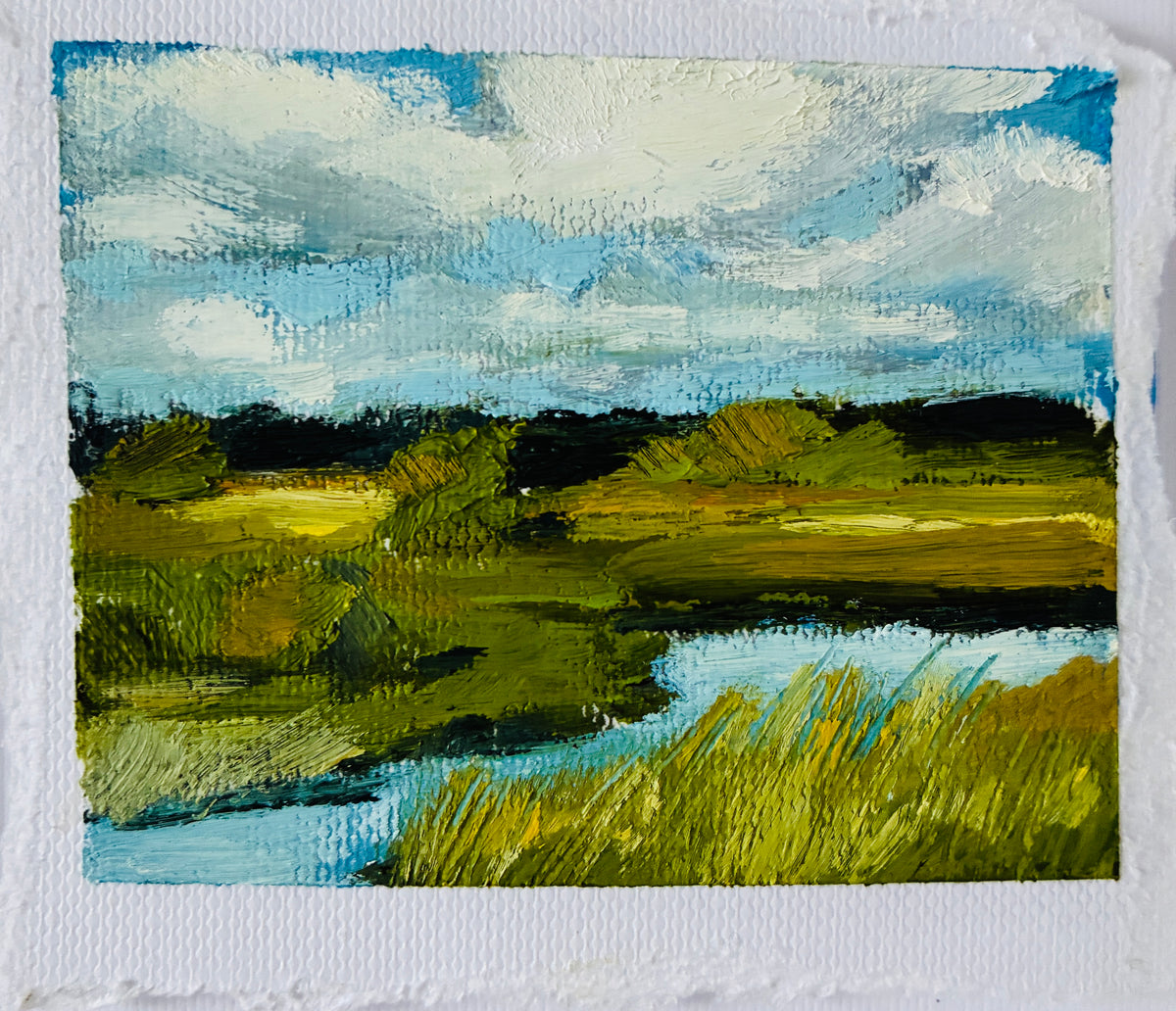 Wellfleet - Original Oil Painting on Paper, Wood Frame